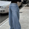 Street Style Loose Distressed Retro Washed Wide Leg Jeans