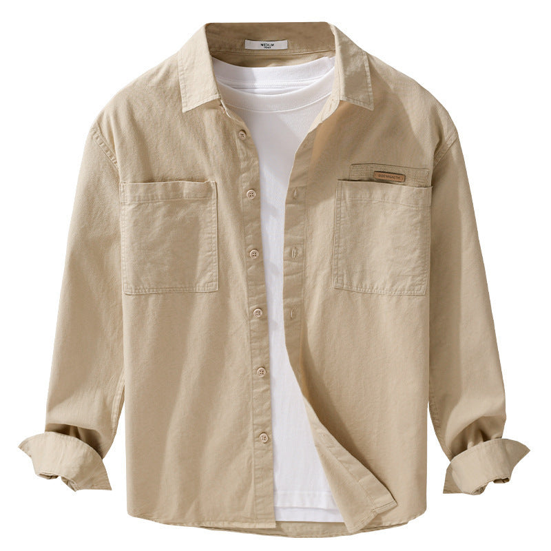 Simple All-matching Men's Long-sleeved Shirt Casual Loose