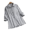 Camicia casual corta con vita aderente e design a intarsi