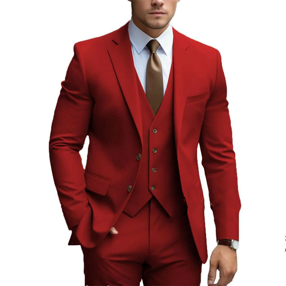 Abito Tre Pezzi da Uomo Business Casual per Sposo Matrimonio