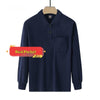 Men's Solid-color Long-sleeve Top With A Turn-down Collar And Real Pockets