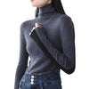 Two-tone High Neck Inner Wear Front And Back Color Matching Sweater Bottoming Shirt Blue