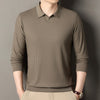 New Men's Vertical Stripes Solid Color T-shirt Bottoming Shirt