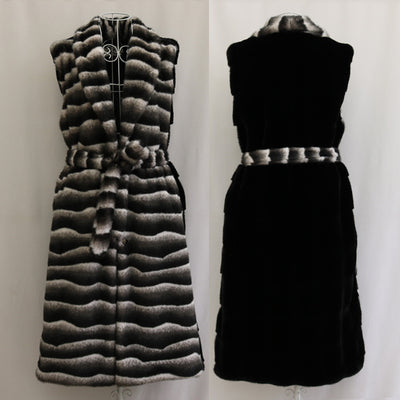 Warm Large Lapel Zebra Belt Plus Size Vest