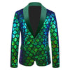 Costume maschile in velluto colorato con paillettes a squame reversibili