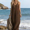 Beach Vacation Strap Knit Maxi Dress