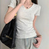 New Round-neck Straight-shoulder Top