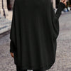 Women Solid Color Batwing Sleeve Open Front Casual Jacket