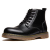 Retro Black Mid-top Round Head Ankle Boots