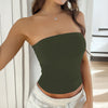 Y2g Sexy Solid Color Backless Knitted Tube Top For Women