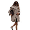 Women's Polyester Striped Woolen Trench Coat