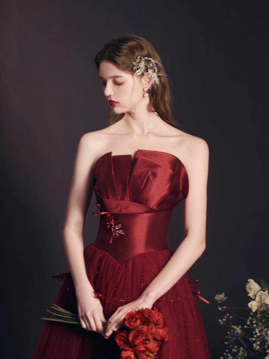 Vestito lungo rosso tubino da donna resistente