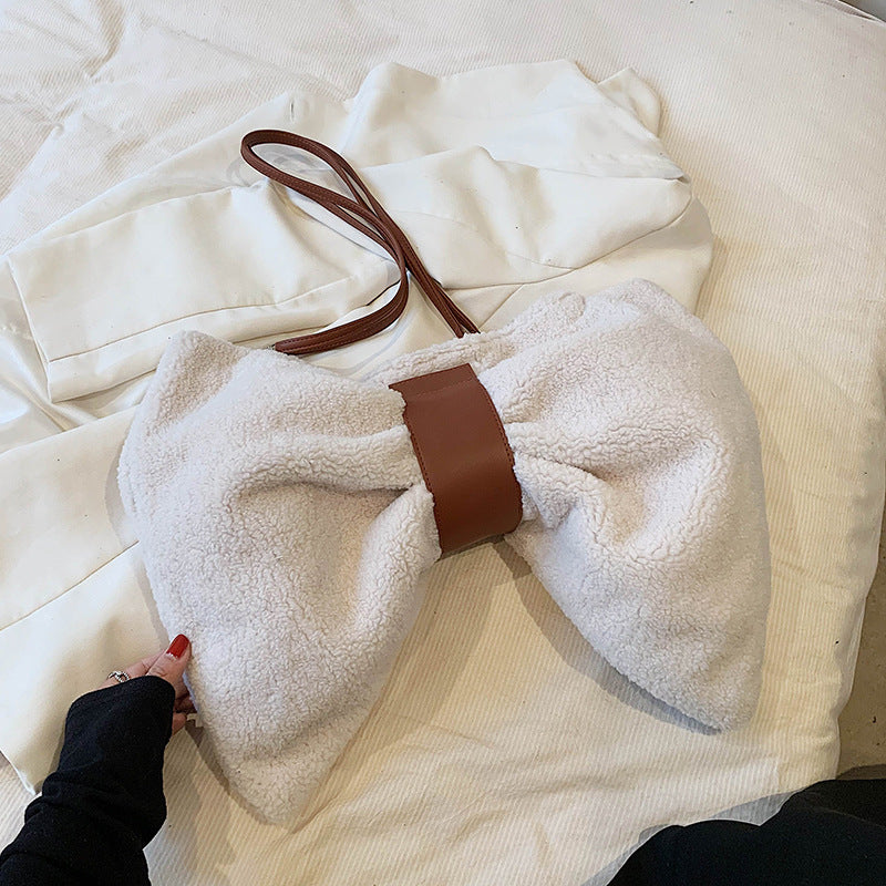 Online Influencer Bow Special-interest Design Canvas Bag Photo Props Crossbody