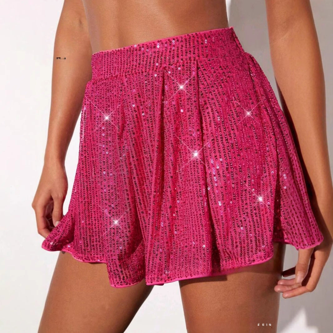 Pantaloncini da donna europei e americani con perline luccicanti per il commercio transfrontaliero