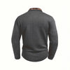 Polo da uomo a maniche lunghe in tinta unita con tasche e colletto