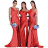 Abito da sposa elegante da sirena taglie forti monospalla