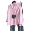 Camicia a maniche lunghe ricamata casual da donna