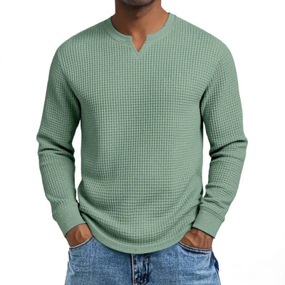 Men's Slim-fit Casual Long-sleeve V-neck Top