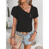 Top a maglia a maniche corte casual da donna slim-fit
