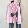 Camicia a maniche lunghe ricamata casual da donna