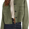 European And American Style Women Faux Suede Short Jacket Casual Lightweight Autumn Fashion