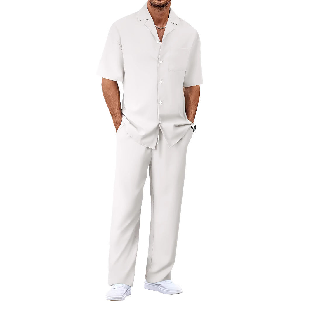 Abito casual alla moda con bavero e maniche corte
