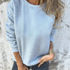 Casual Women's Solid Color Round Neck Long Sleeve Sweater Solid Color Top