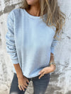 Casual Women's Solid Color Round Neck Long Sleeve Sweater Solid Color Top
