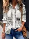 Nuova camicia da donna a maniche lunghe, casual, ampia e versatile, per tutte le stagioni, con tasche