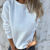 Casual Women's Solid Color Round Neck Long Sleeve Sweater Solid Color Top