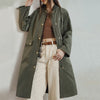 Retro Olive Green Trench Coat Mid-length Loose Women
