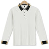 Camicia a maniche lunghe da uomo con risvolto, a tinta unita, abbottonata, casual ed elegante