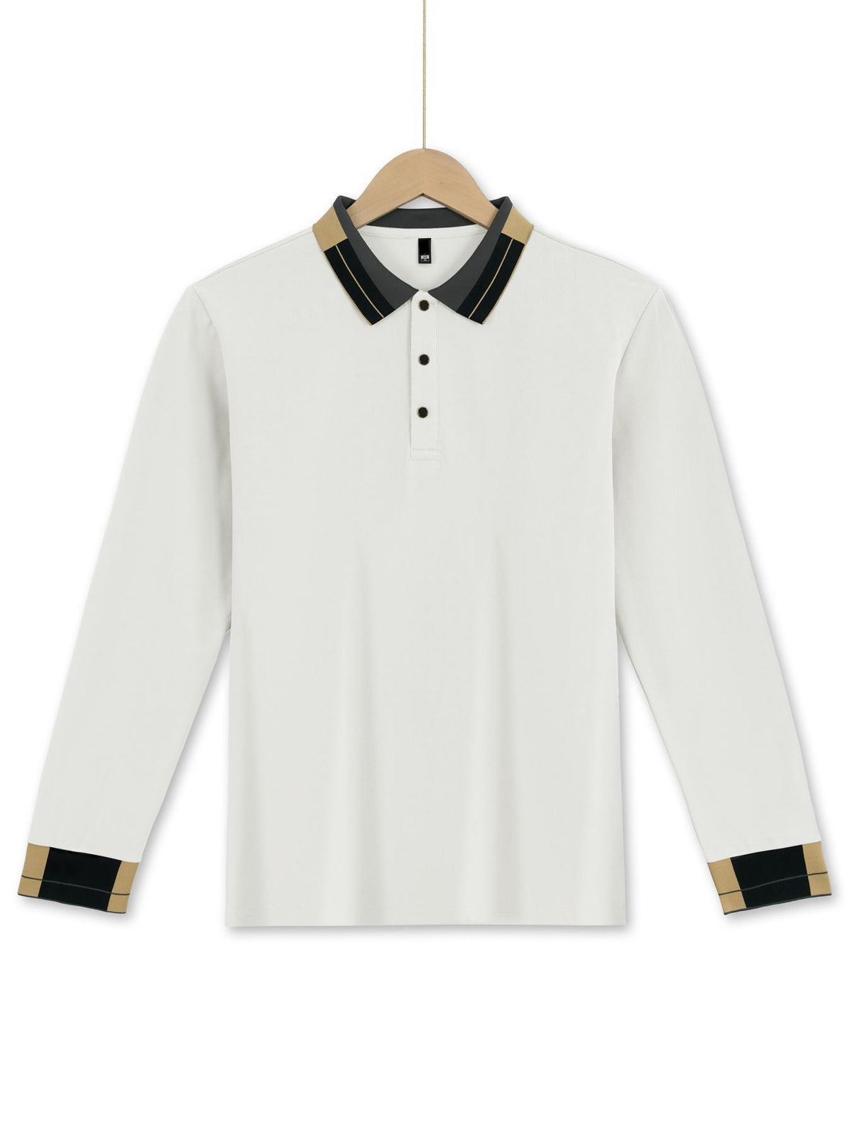 Camicia a maniche lunghe da uomo con risvolto, a tinta unita, abbottonata, casual ed elegante