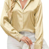Versatile Satin Silk Button-Down Womens Blouse