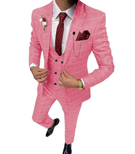 Completo da uomo in tre pezzi, versatile e semplice, con fantasia a quadri