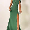 Green Bow Tube Top Evening Dress