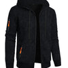 Men's Sports Fitness Casual Jacquard Sweater Hooded Coat