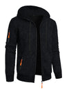Men's Sports Fitness Casual Jacquard Sweater Hooded Coat