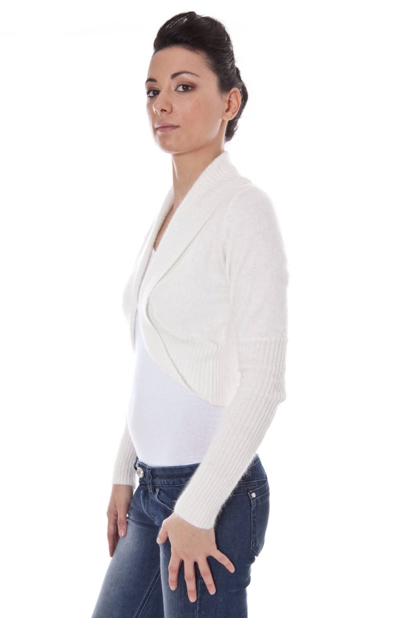 "DATCH COPRISPALLE MANICHE LUNGHE DONNA BIANCO"