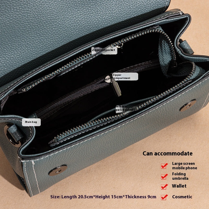 Borsa a tracolla da donna in vera pelle, coordinata