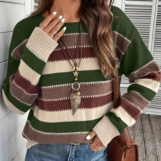 Maglione casual retrò da donna morbido