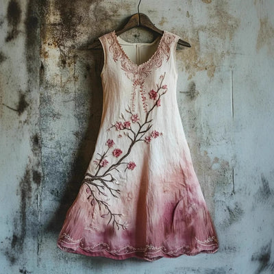 Womens Fashion Casual Printed Sleeveless Dress