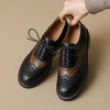 Sheepskin Stitching Retro Style Brogue Leather Shoes