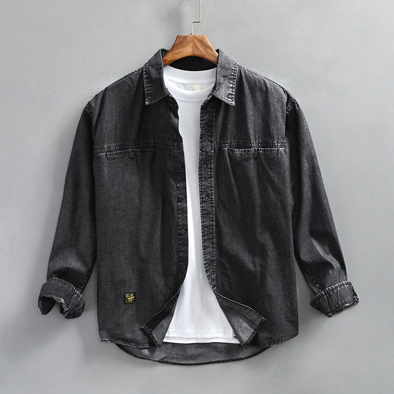 Men's Fashion Wash Vintage Denim Shirt