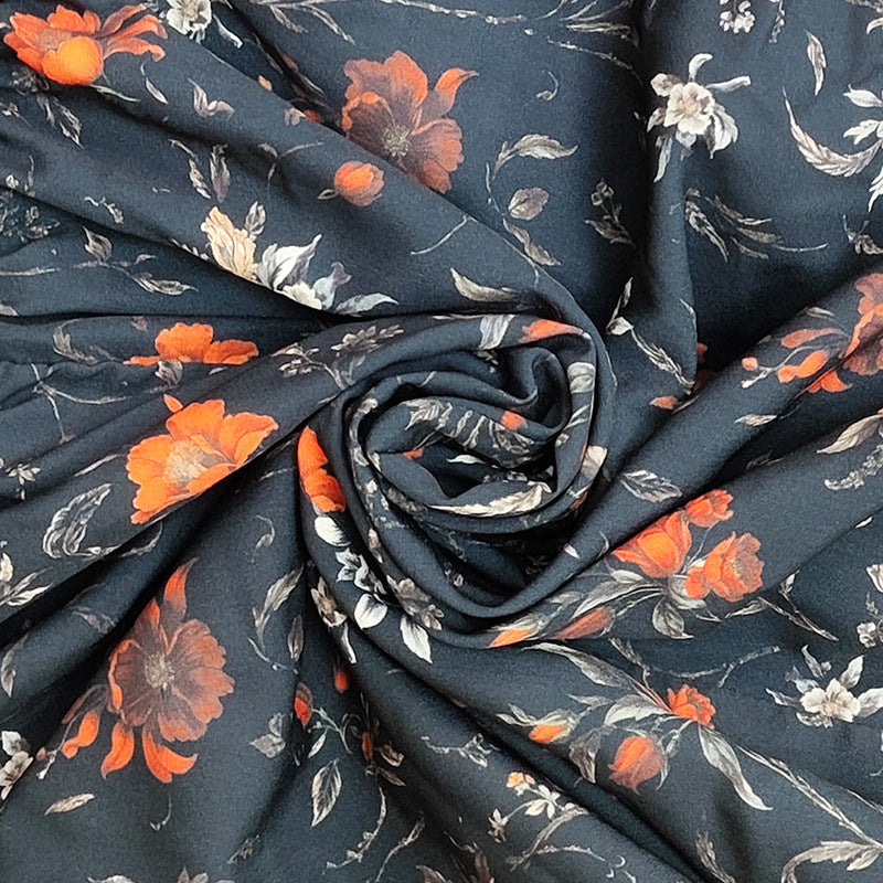 Women's Long Sleeve Vintage Print Long Dress