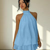 Chiffon Halter Tea Length Dress Sassy Skirt