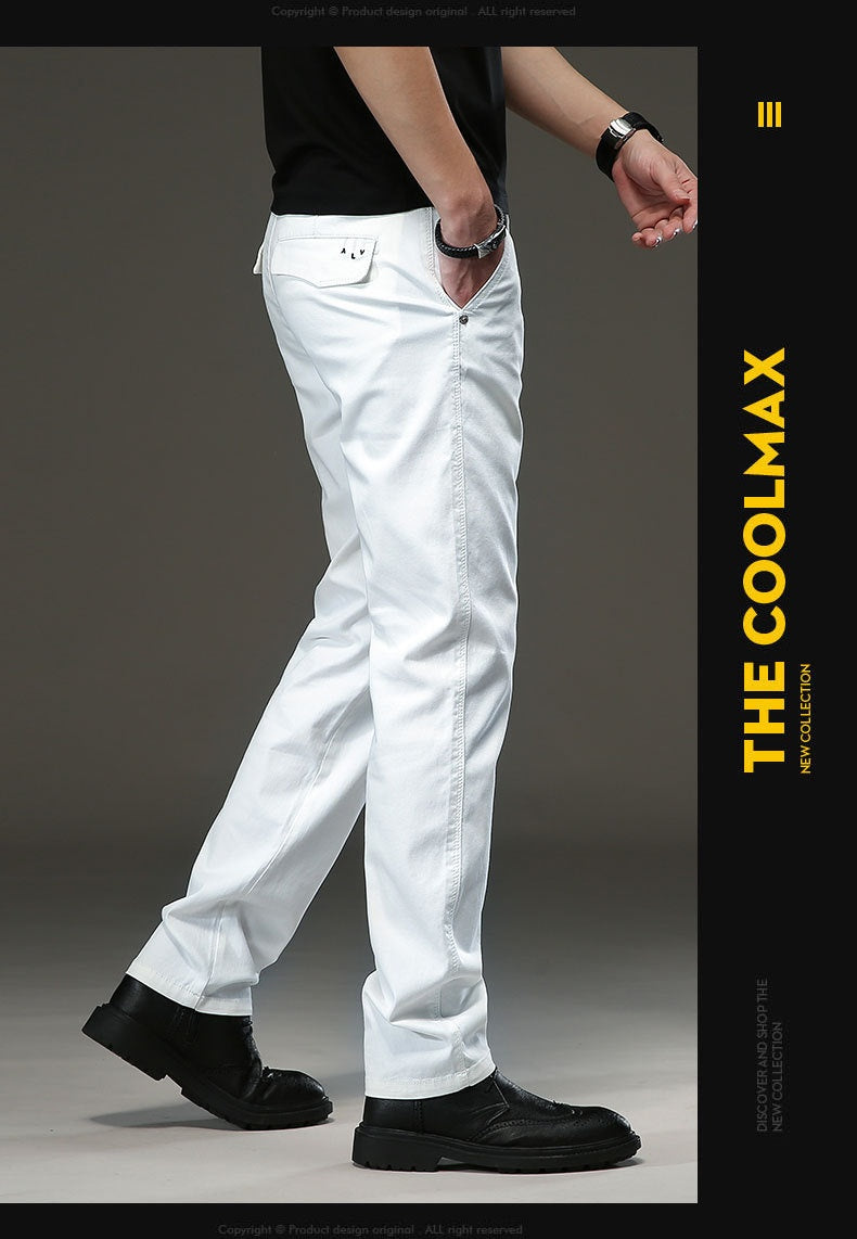 Straight Slim Fit Elasticated Waist Trendy Wild Long Pants For Young Men