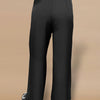 Plus Size Solid Color Loose Lace-up Wide Leg Trousers