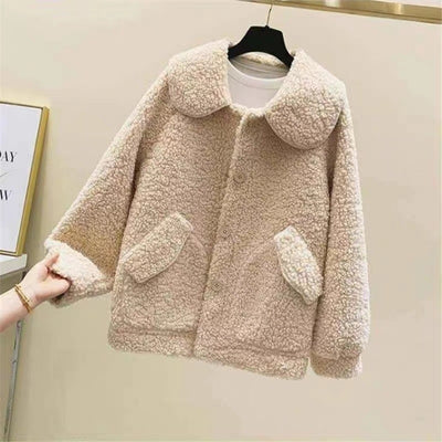 Loose Korean Style Thick All-match Faux Cashmere Coat For Women