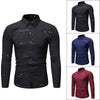 Camicia da uomo a maniche lunghe con stampa bronzata e colletto alla coreana modello Henry